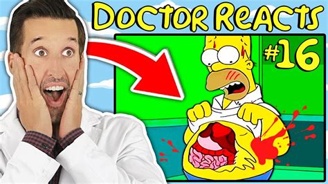 er doctor reacts to hilarious simpsons medical scenes 16 youtube