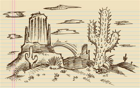Western Cartoon Landscape Sketch Stock Vector - Image: 27678141