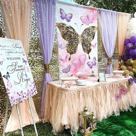 Butterfly Garden Personalized Backdrop For Baby Shower Or Birthday