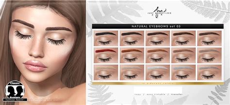 Second Life Marketplace Just Magnetized Natural Eyebrows Set 03 Bom