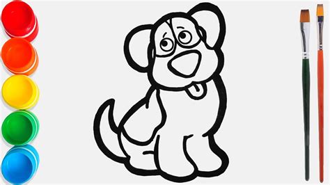 Cara Menggambar Dan Mewarnai Anjing Mainan Video Pendidikan Untuk
