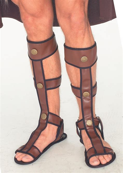 Roman Gladiator Sandals Trojan Spartan Greek Adult Shoes Costume Accessory Ebay