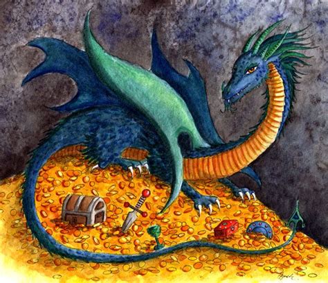 Treasure Dragon | The Dragons of Heidi Buck | Dragon treasure, Dragon pictures, Dragon art