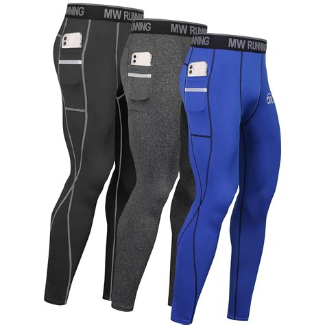buy meethoo men s compression pants cool dry athletic leggings base layer workout running