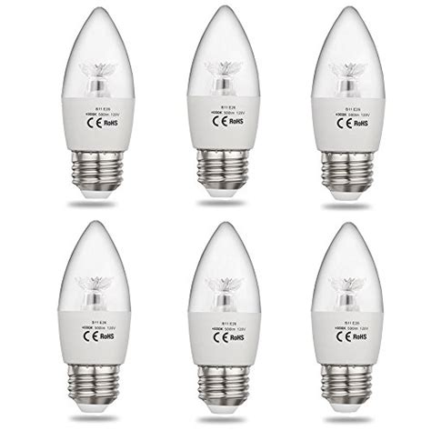 Incandescent light bulbs typically have a lifespan of around 900 hours—a lifespan that translates to about five hours per day for six months before the bulb burns out. CPLA LED Candelabra Bulbs, 60W Equivalent, 4000K Daylight ...