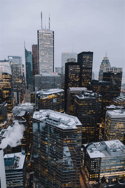 Download Toronto Skyscrapers In Winter Wallpaper