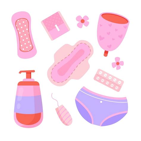 Free Vector Feminine Hygiene Products Illustrated Set