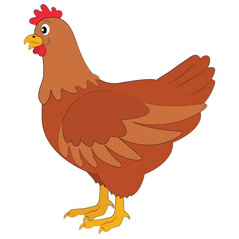 Cartoon Vector Chicken On White Background Vector Hen 13266220 Vector