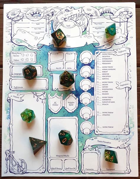 Undertow Character Sheets D&D 5e | Etsy in 2020 | Character sheet, Character, Player character