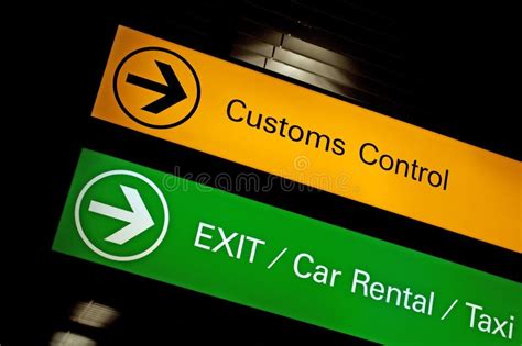 Customs Sign Airport Direction Arrow Stock Photos Free And Royalty Free
