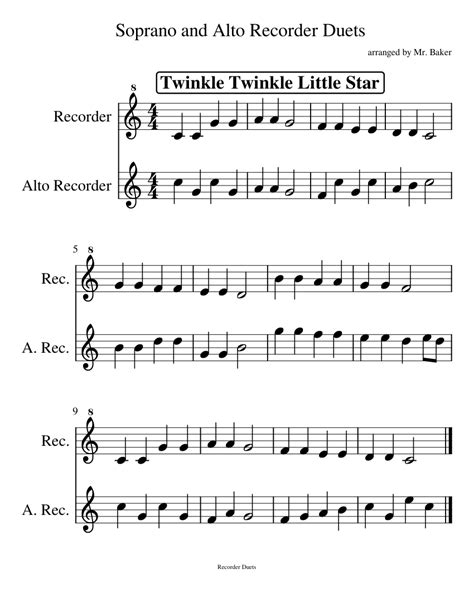 Recorder Duets sheet music for Recorder download free in PDF or MIDI