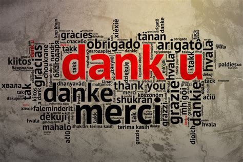Dutch Dank U Open Word Cloud Thanks Grunge Background Stock