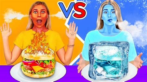 Hot Vs Cold Food Challenge Last To Stop Eating Wins By Qwe Girls Youtube