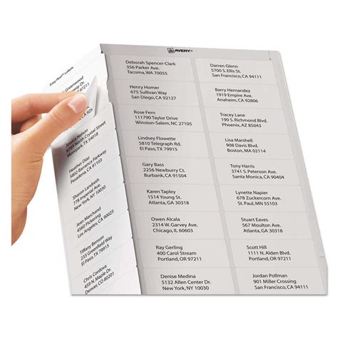 Avery 8160 Easy Peel Address Labels 30 Per Sheet Inkjet White 2250