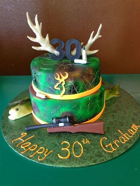 The most common 30th birthday cake topper material is paper. Creative 30th Birthday Cake Ideas | Hunting cakes, Antlers ...