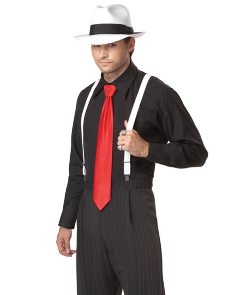 C631 Mens Mob Boss 1920s Gangster Pinstripes Halloween Fancy Dress Up