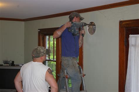 I'm going to be installing my chimney soon and the wall thimble i got wants you to cut a very large square hole and make a stud wall frame for the chimeny. Living in Dryden: Wood stove, Part I