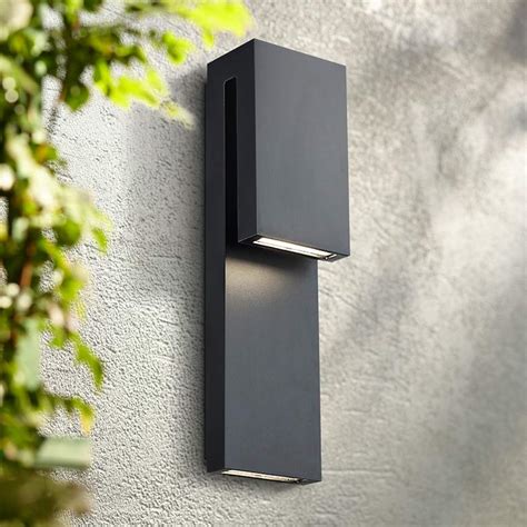 Modern Forms Double Down 18 High Black Led Outdoor Wall Light 59d29
