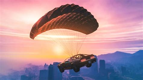 Crazy Parachute Car Stunt Gta 5 Dlc Funny Moments Youtube