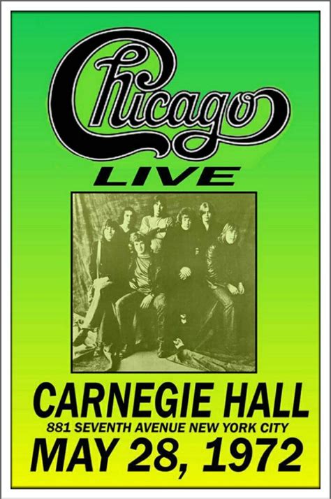 Chicago The Band Carnegie Hall Ny 05281972 Concert Posters