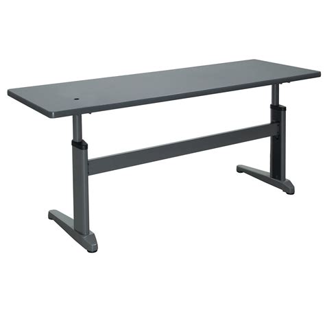 24×66 Inch Used Adjustable Height Training Table Gray National