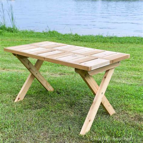 Outdoor Folding Picnic Table Build Plans Houseful Of Handmade