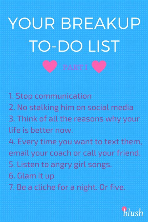 Your Breakup To-Do List: Part I | Breakup advice, Breakup motivation
