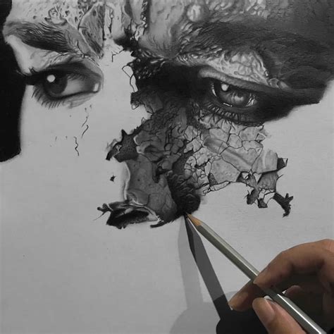 Cracks Of Misery Hyper Realistic Portrait By Abhishek