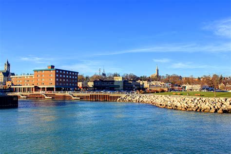 Port Washington From Across The Harbor At Port Washington Wisconsin