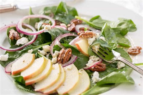 Top with sliced apple, dried cranberries and toasted pepitas. Spinach-Apple Salad with Maple Vinaigrette - Saving Room ...