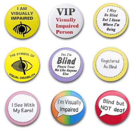 25mm 1 button badges x9 blind awareness etsy