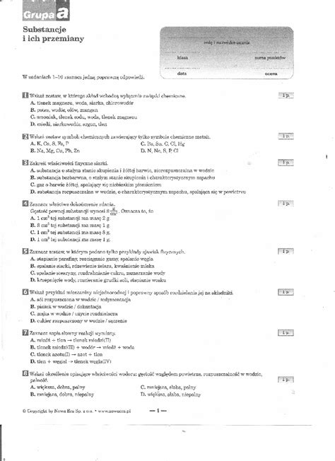 Chemia Klasa 7 Substancje I Ich Przemiany - cz1 - Pobierz pdf z Docer.pl