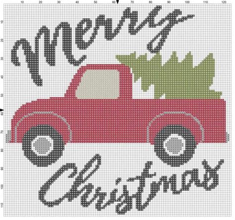 Old truck prestamped hand towels 2/pkg. Farmhouse Truck Cross Stitch - Briana K Designs