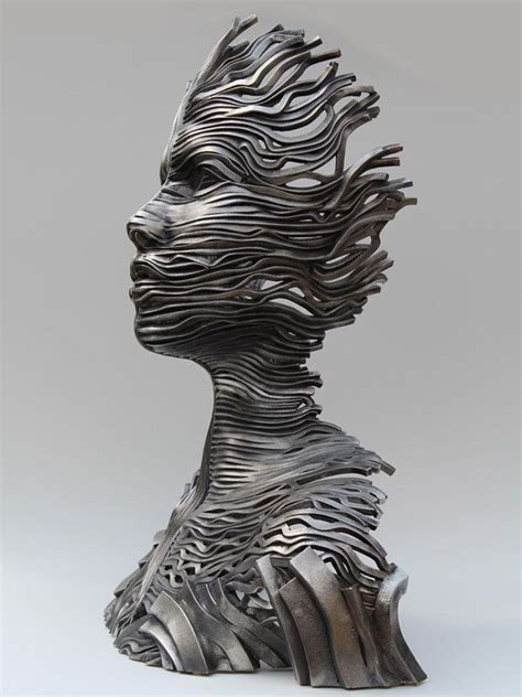 Girl Face Steel Scultpure By Gil Bruvel Sculpture Figurative