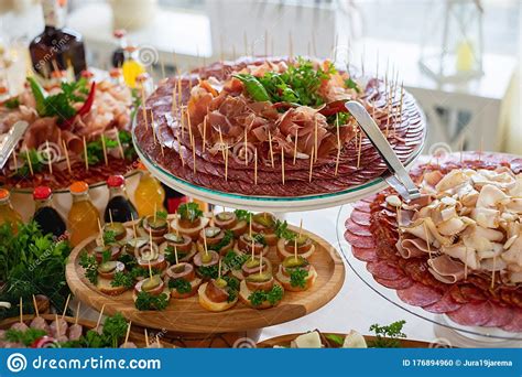 Delicious Snack Appetizer On Party Or Picnic Time Beautifully