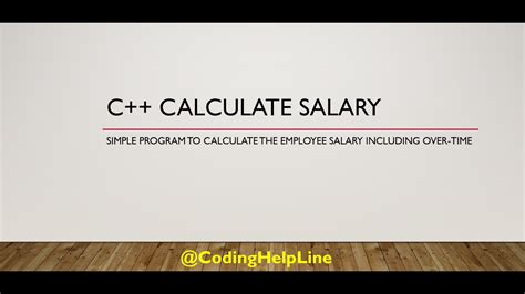 Monthly tax deduction (pcb) and payroll calculator tips calculator based on malaysian income tax rates for 2019. C++ Employee Salary Calculator - YouTube