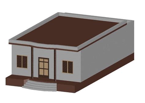 3d Simple House Model Dwg File Cadbull