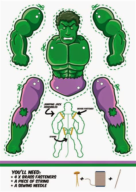 Hulk Movible Para Imprimir Gratis Ideas Y Material Gratis Para
