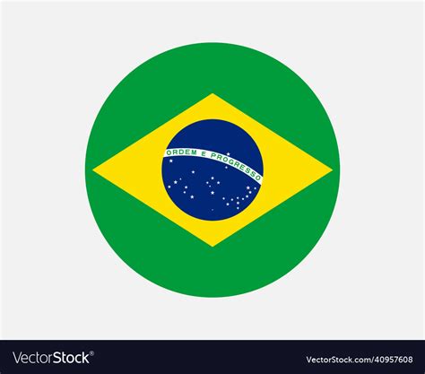 brazil brazilian round circle country flag banner vector image