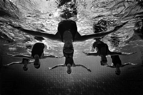 Tomasz Gudzowaty Synchronized Swimming Monovisions Black And White