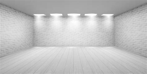 Free Empty Room With White Brick Walls In Studio Free Vector Nohatcc