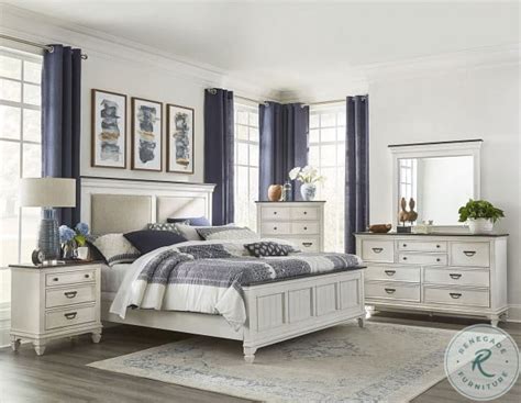 Allyson Park Wirebrushed White Upholstered Panel Bedroom Set From Liberty Coleman Furniture