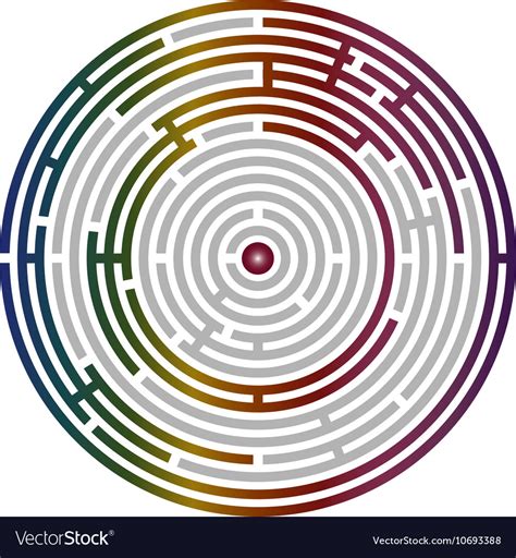 Circular Labyrinth Abstract Logic Puzzle Vector Image