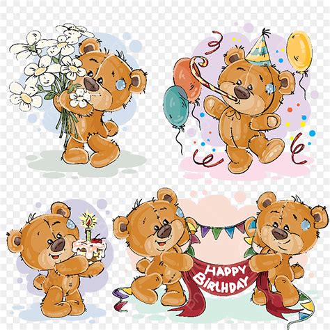 Teddy Bear Birthday Vector Png Images Clip Art Illustrations Of Teddy