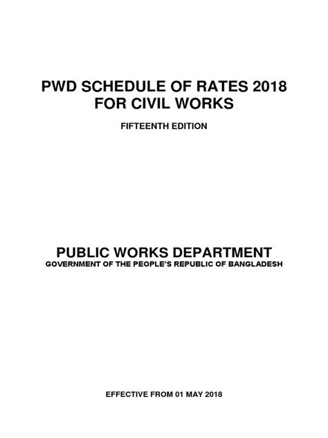 Jkr schedule of rates 2018. PWD Schedule of Rates 2018-2 | Pascal (Unit) | Ton