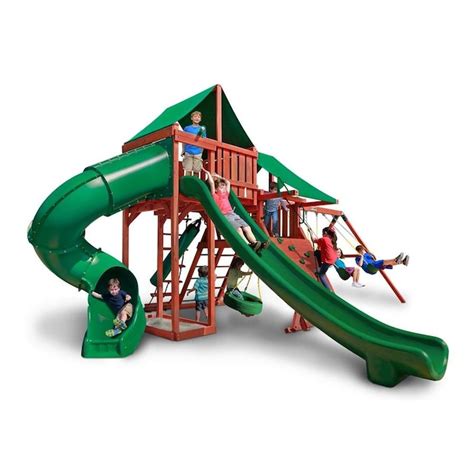 Gorilla Playsets Sun Valley Deluxe Residential Wood Playset With Swings
