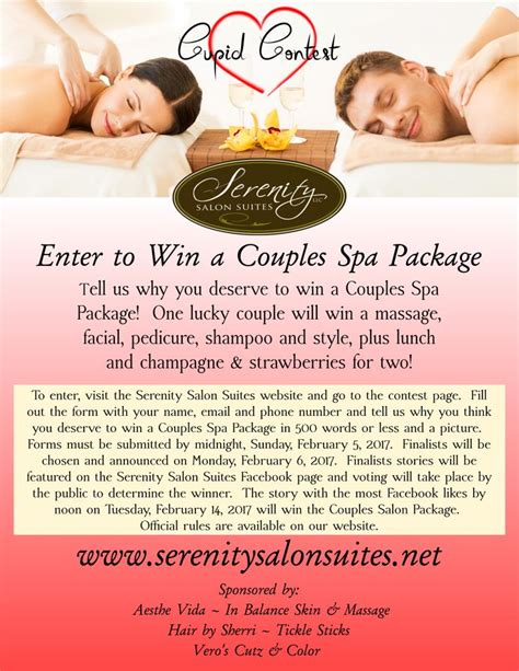 Enter To Win A Valentines Couples Spa Package Visit Contest For