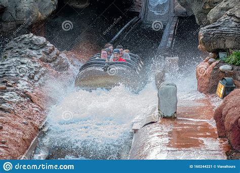 People Having Fun Splash Mountain Water Attraction In Magic Kingdom At