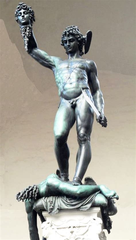 Ancient Greek Hero Standing Famous Outdoor Perseus Bronze Statue