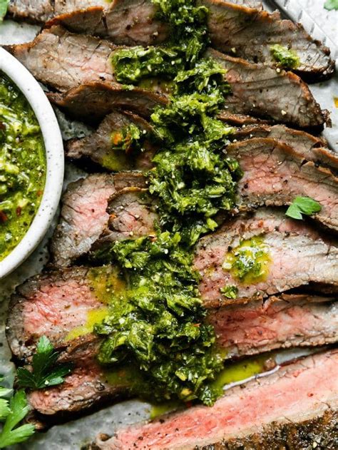 Grilled Flank Steak With Herb Sauce The Real Food Dietitians